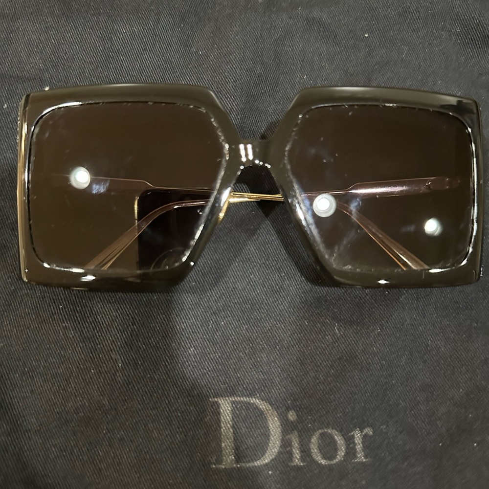 Dior Glossy Black Geometric Sunglasses
